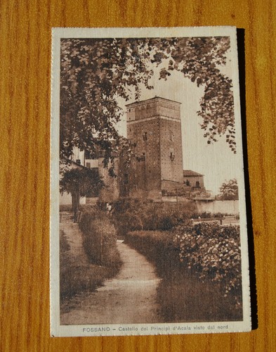 Postcard fossano castle - fossano,