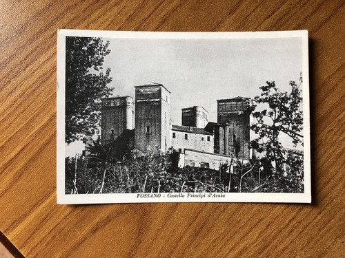Postcard fossano castle - fossano,