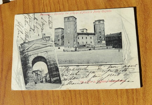 Postcard fossano castle - postcard,